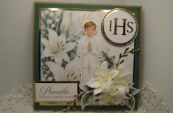 Kartka komunijna dla chłopca w pudełku 07