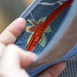 Beżowo-niebieski portfel - 