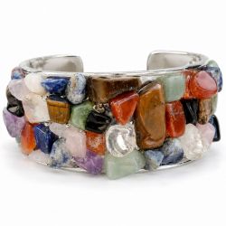 „Cosmic Mosaic” – luksusowa bransoleta z naturalnych kamieni | artystyczny unikat couture
