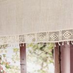 Zazdrostka Firanka Koronkowa Boho z Lnu do Kuchni Stylowa SHABBY 130/45cm - 