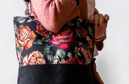 Damska torba na ramię z żakardu w kwiaty