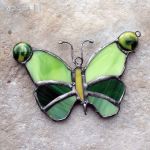 Motyl w zieleniach - szklany motyl