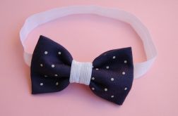 Opaska niemowlęca - Granatowa w kropeczki