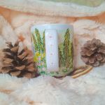 Ręcznie malowany wiejski kubek z gąskami - ręcznie malowany