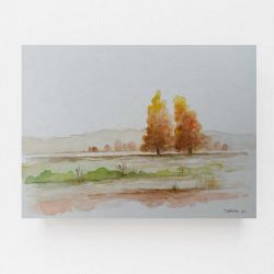 Drzewa-akwarela formatu 18/24 cm .