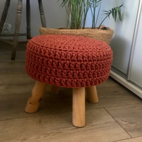 Pokrowiec na stołek,taboret, 30x10cm ceglany.