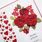 Kartka ŚLUBNA ciemnoczerwone róże - Kartka na ślub z czerwonymi różami