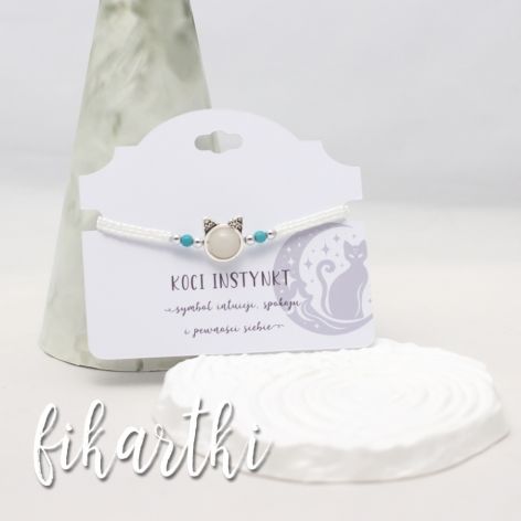 Bransoletka pleciona z kamieniem "Koci instynkt" BKI2602