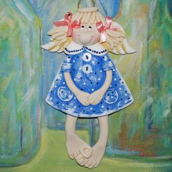 To coś powiem - aniołek z masy solnej, prezent, dekoracja