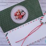 Kartka świąteczna ze swetrami - Wnętrze kartki i przód etykietki