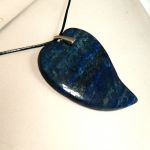 Lapis lazuli w srebrze, duże serce, wisior - 