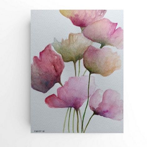 Kwiaty-akwarela formatu 24/18 cm. 