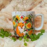Kubek liska łąkowego ręcznie malowany kubek 270 ml. - ręcznie malowany