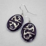 Kolczyki gotyckie z żywicy z kotem 058 - 