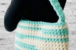 Mała torebka na ramię, mięta/ecru torba..