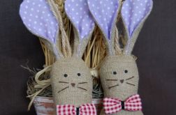 Lniany zając stojąco-wiszący - fiolet