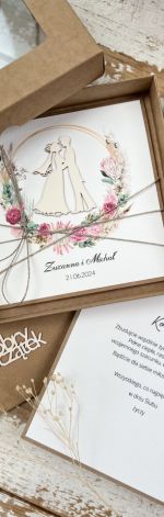 Kartka na ślub z personalizacją + życzenia pudełko
