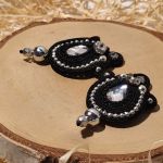 Regina - czarne kolczyki sutasz - kolczyki na oryginalny prezent dla kobiety