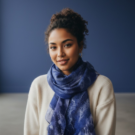 SZAL SZALIK JEDWABNO WEŁNIANY ZWIEWNY 