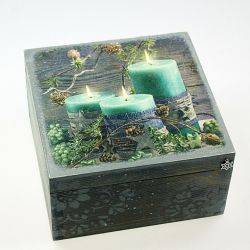 szkatułka drewniana, pudełko-magiczny wieczór