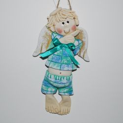 Nic nie powiem - aniołek z masy solnej, prezent, dekoracja