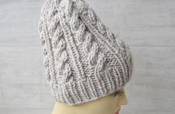 Gruba czapka zimowa Unisex Wzór warkocze.