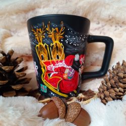 Ręcznie malowany świąteczny kubek 300 ml.
