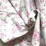 Tkanina bawełna - róże na bieli - Bawełna kwiaty