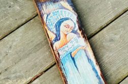 Rustykalna deska z aniołem, prezent, anioł stróż, anioł cierpliwości