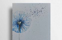 Niebieski dmuchawiec-akwarela 24/32 cm