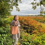 Zestaw prezentowy z lnu - jasny brąz / rudy - torba na ramię