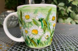 Porcelanowy kubek ręcznie malowany Letnie kwiaty