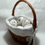 Jajka w tkaninie koszyku - teofano atelier, wielkanoc