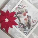 Kartka świąteczna Boże Narodzenie zimowe ptaszki - Kartka bożonarodzeniowa handmade ptaszki zimowe 2