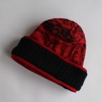 zimowy komplet BLACK-RED - czapka dwustronna