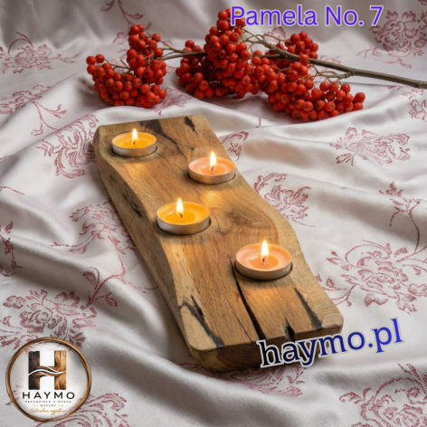 Świecznik stary dąb żywica sęk Pamela No. 7