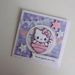 Kartka na pierwsze urodziny roczek Hello Kitty - Kartka na pierwsze urodziny roczek Hello Kitty