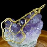 Mjolnir, mosiężny wisior w kształcie młota - Mjolnir - thick brass wire wrapped, Thor's hammer pendant necklace / viking jewelry / unisex / perfect gift present for him / artisan