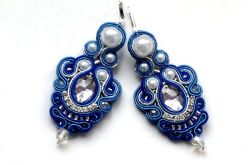 kolczyki Niebiesko-srebrzyste
