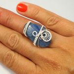Kyanit, Srebrny pierścionek z kyanitem  - Kyanit niebieski, Srebrny pierścionek z Kyanitem, ręcznie wykonany, prezent dla niej prezent dla mamy, prezent urodzinowy biżuteria autorska