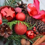 wianek Bożonarodzeniowy z kokardkami - całość idealnie ze sobą pasuje