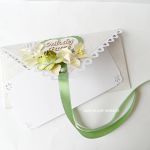 Kopertówka, kartka na ślub beżowo - zielona  - 