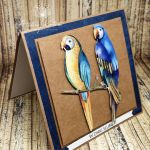 Papużki - ślubna kartka z papużkami w komplecie z pudełkiem