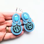 Blue Crystal kolczyki sutaszowe - 