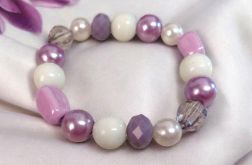 Bransoletka na gumce, wrzos ceramika