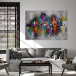 Obraz na płótnie - Kolorowa abstrakcja - 100x70 cm  (1-0324) - wizualizacja