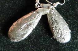 Kwarc tytanowy platerowany, kolczyki duże łezki w srebrze