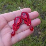 Kolczyki sutasz  Czerwono-Bordowe - 