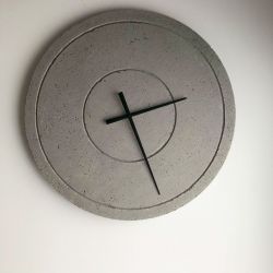 Zegar Ścienny z Betonu Groove Szary 60 cm