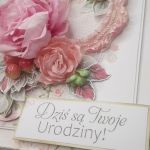 Kartka z różową ramką - Z boku